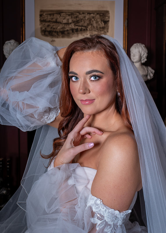 Bride in wedding veil - wedding photographer.